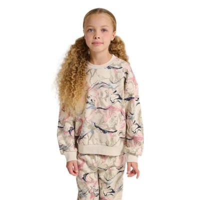 блуза,детски,блузи,hummel,loose,aop,sweatshirt,beige,(drizzle)