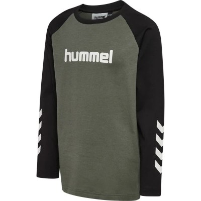 тениска,мъжки,тениски,дамски,тениски,hummel,logo,long,sleeve,t,shirt,grey,(castor,gray)