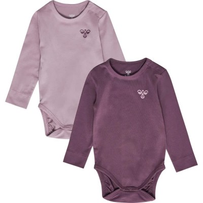 детски,облекла,за,момичета,hummel,mini,long,sleeve,body,2,units,purple,(evening,primrose)