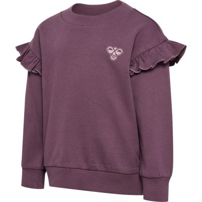 блуза,детски,блузи,hummel,mini,loose,frill,sweatshirt,purple,(black,plum)