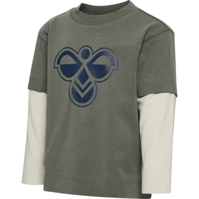 тениска,мъжки,тениски,дамски,тениски,hummel,mini,loose,layer,long,sleeve,t,shirt,green,(castor,gray)