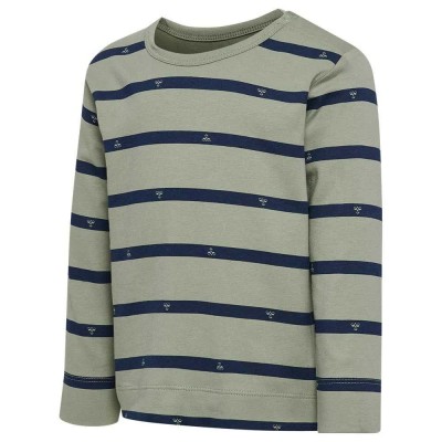 тениска,мъжки,тениски,дамски,тениски,hummel,mini,regular,stripy,bee,long,sleeve,t,shirt,green,(deep,water)