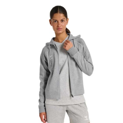 блуза,дамски,блузи,hummel,move,2.0,full,zip,sweatshirt,grey,(grey,melange)