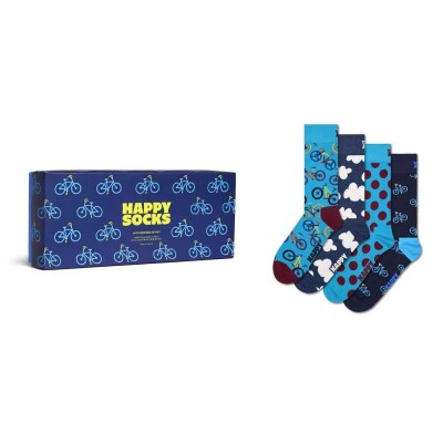 чорапи,мъжки,чорапи,дамски,чорапи,happy,socks,bike,gift,set,crew,socks,4,pairs,blue,(blue)