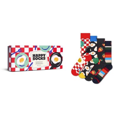 чорапи,мъжки,чорапи,дамски,чорапи,happy,socks,food,gift,set,crew,socks,4,pairs,multicolor,(red)