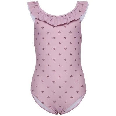 бански,костюм,детски,бански,костюми,hummel,bee,aop,frill,swimsuit,pink,(mauve,shadow)