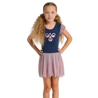 рокля,дамски,поли,и,рокли,hummel,mix,glitter,long,sleeve,short,dress,blue,(black,iris)