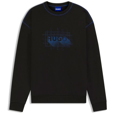блуза,мъжки,пуловери,hugo,nothalic,10277048,blue,sweatshirt,black,(black)