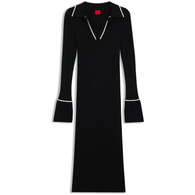 рокля,дамски,поли,и,рокли,hugo,samury,10276319,long,sleeve,dress,black,(black)