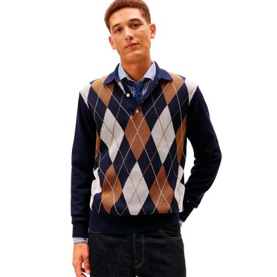 блуза,мъжки,пуловери,дамски,пуловери,tommy,hilfiger,argyle,half,zip,sweater,blue,(desert,sky)