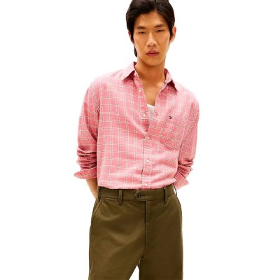 карирана,риза,дамски,ризи,мъжки,ризи,tommy,hilfiger,mw0mw41686,linen,long,sleeve,shirt,pink,(camellia,blush,check)