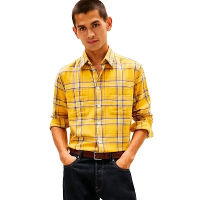 карирана,риза,дамски,ризи,мъжки,ризи,tommy,hilfiger,mw0mw41716,long,sleeve,shirt,yellow,(midway,yellow,check)