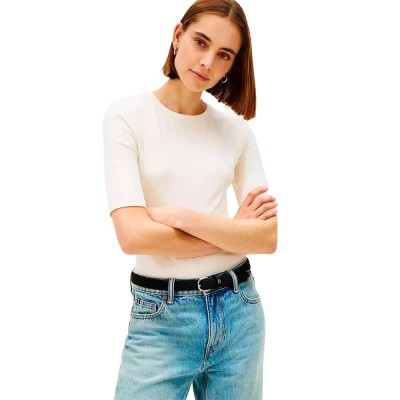 тениска,мъжки,тениски,дамски,тениски,tommy,hilfiger,ww0ww47308,3,4,sleeve,t,shirt,beige,(calico)