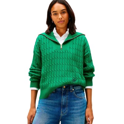 блуза,мъжки,пуловери,дамски,пуловери,tommy,hilfiger,ww0ww47643,half,zip,sweater,green,(nouveau,green)