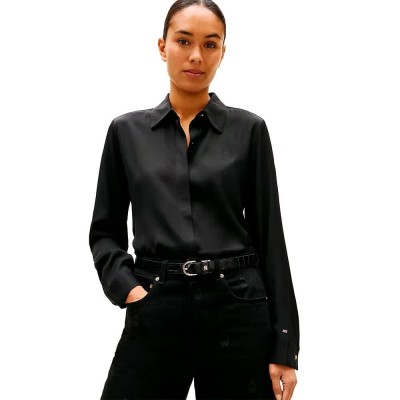 риза,с,дълъг,ръкав,дамски,ризи,мъжки,ризи,tommy,hilfiger,ww0ww48180,long,sleeve,shirt,black,(black)