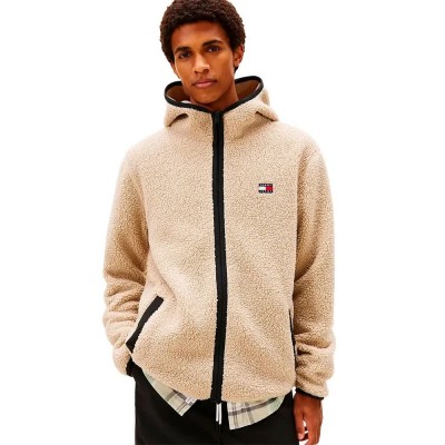 яке,мъжки,якета,дамски,якета,и,палта,tommy,jeans,badge,teddy,flace,jacket,beige,(gulf,sand)