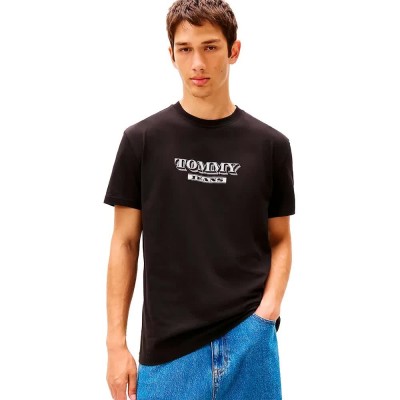 тениска,мъжки,тениски,дамски,тениски,tommy,jeans,bills,font,regular,fit,short,sleeve,t,shirt,black,(black)