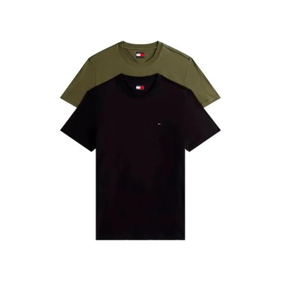 тениска,мъжки,тениски,дамски,тениски,tommy,jeans,dm0dm20687,short,sleeve,t,shirt,2,units,green,black,(black,dark,greenery)