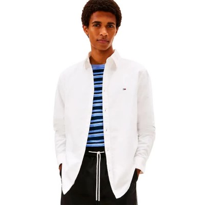риза,с,дълъг,ръкав,дамски,ризи,мъжки,ризи,tommy,jeans,dm0dm22836,long,sleeve,shirt,white,(ecru)