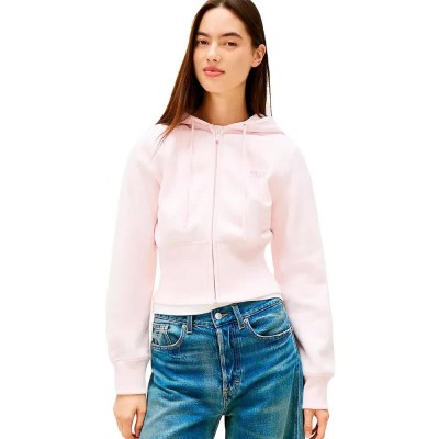 блуза,дамски,блузи,tommy,jeans,dw0dw21943,full,zip,sweatshirt,pink,(light,pink)