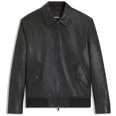 яке,мъжки,якета,дамски,якета,и,палта,boss,yuze,10277443,leather,jacket,grey,(black)