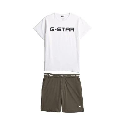 пижама,мъжки,пижами,g,star,d30338,01,short,sleeve,pyjama,brown,white,(multicolor)