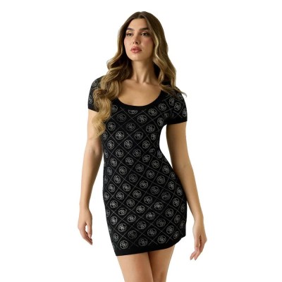рокля,дамски,поли,и,рокли,guess,w6rk92z3jd2,short,sleeve,dress,black,(jet,black,a996)