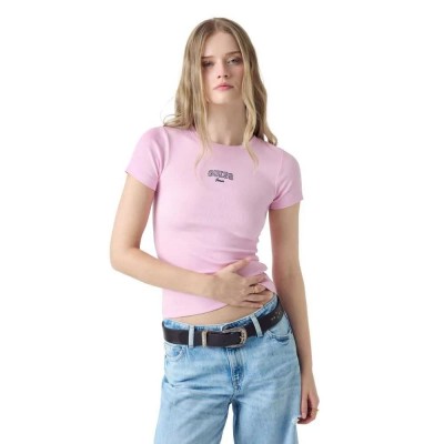 тениска,мъжки,тениски,дамски,тениски,guess,jeans,w6rp21ka0h1,short,sleeve,t,shirt,pink,(soft,rose)