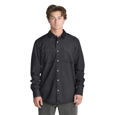 риза,с,дълъг,ръкав,дамски,ризи,мъжки,ризи,volcom,goodwin,long,sleeve,shirt,black,(new,black)