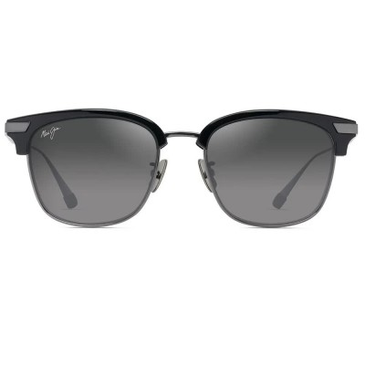 слънчеви,очила,слънчеви,очила,maui,jim,kalaunu,af,polarized,sunglasses,black,(shiny,black,dark,silver)