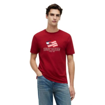 тениска,мъжки,тениски,дамски,тениски,tommy,hilfiger,main,flag,short,sleeve,t,shirt,red,(regatta,red)