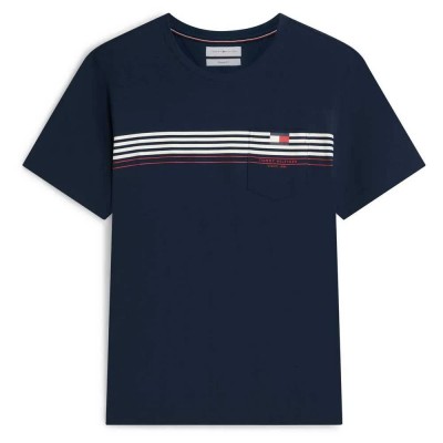 тениска,мъжки,тениски,дамски,тениски,tommy,hilfiger,placed,stripe,short,sleeve,t,shirt,blue,(carbon,navy)