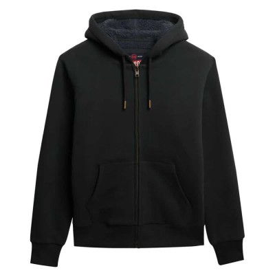 блуза,мъжки,пуловери,superdry,borg,lined,full,zip,sweatshirt,refurbished,black,(washed,black)