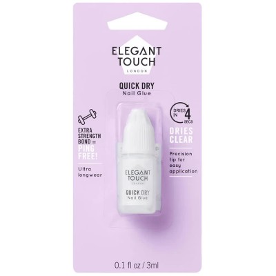 специфични,козметични,продукти,elegant,touch,quick,dry,3ml,artificial,nail,glue,clear