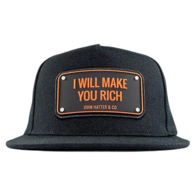 шапка,всички,шапки,john,hatter,&,co,flat,brim,in,will,make,you,rich,cap,black,(black)