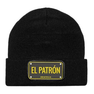 шапка,всички,шапки,john,hatter,&,co,rubber,el,patron,beanie,black,(black)