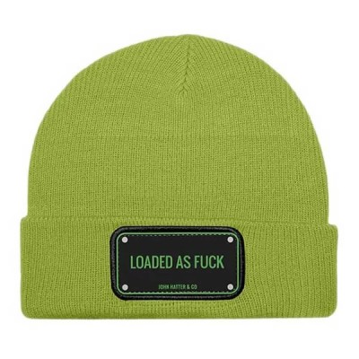 шапка,всички,шапки,john,hatter,&,co,rubber,loaded,as,fuck,beanie,green,(green)