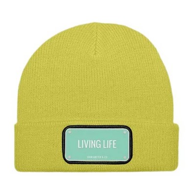 шапка,всички,шапки,john,hatter,&,co,rubber,living,life,beanie,yellow,(green)