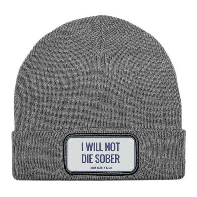 шапка,всички,шапки,john,hatter,&,co,rubber,not,die,sober,beanie,grey,(grey)