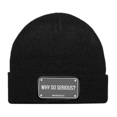 шапка,всички,шапки,john,hatter,&,co,rubber,why,so,serious?,beanie,black,(black)
