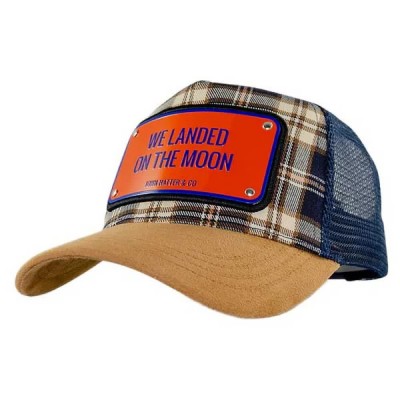 шапка,всички,шапки,john,hatter,&,co,we,landed,on,the,moon,cap,brown,blue,(navy,blue,brown)
