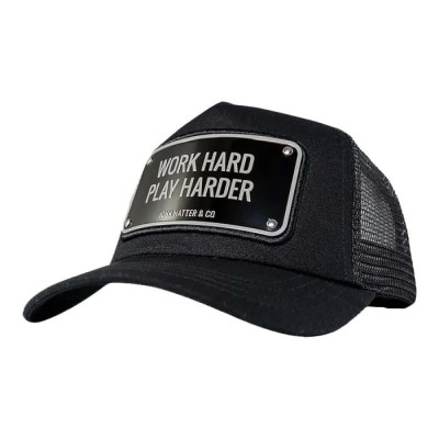 шапка,всички,шапки,john,hatter,&,co,work,hard,play,harder,cap,black,(black)