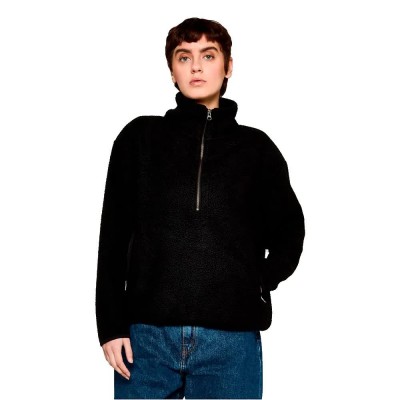 блуза,дамски,блузи,def,dflja067,half,zip,sweatshirt,black,(jet,black)