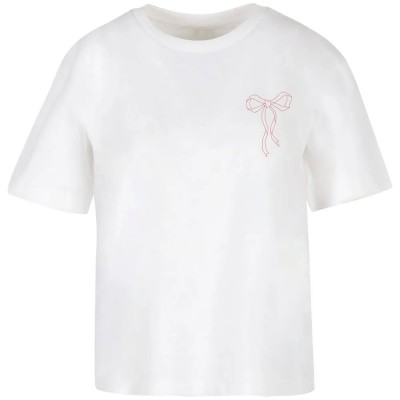 тениска,мъжки,тениски,дамски,тениски,miss,tee,bow,oneliner,short,sleeve,t,shirt,white,(white)