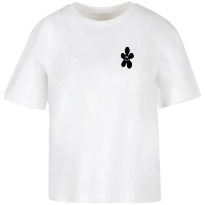 тениска,мъжки,тениски,дамски,тениски,miss,tee,good,karma,happy,flower,short,sleeve,t,shirt,white,(white)