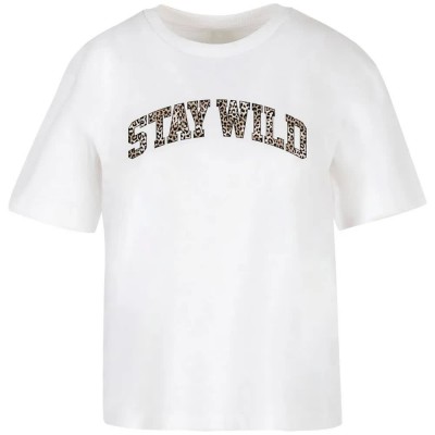 тениска,мъжки,тениски,дамски,тениски,miss,tee,stay,wild,leo,short,sleeve,t,shirt,white,(white)