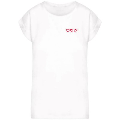 тениска,мъжки,тениски,дамски,тениски,miss,tee,three,in,a,row,short,sleeve,t,shirt,white,(white)