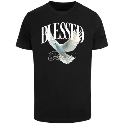 тениска,мъжки,тениски,дамски,тениски,mister,tee,blessed,forever,short,sleeve,t,shirt,black,(black)