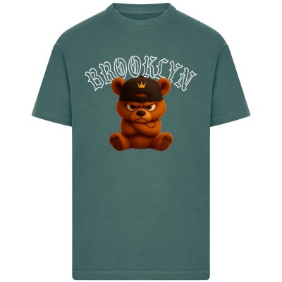 тениска,мъжки,тениски,дамски,тениски,mister,tee,brooklyn,born,legend,short,sleeve,t,shirt,green,(bottle,green)