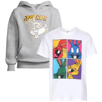 тениска,мъжки,тениски,дамски,тениски,mister,tee,bugs,bunny,short,sleeve,t,shirt,2,units,white,grey,(white,heather,grey)